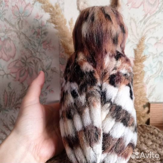 Сова из шерсти интерьерная игрушка