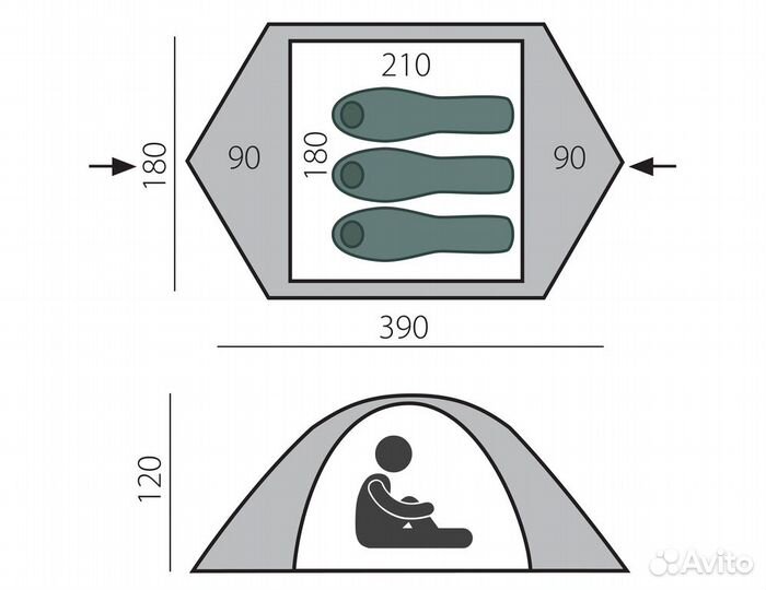 Палатка 3 местная новая в наличии