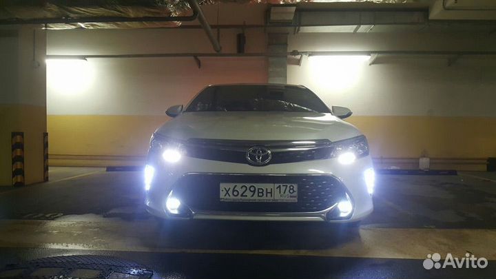 Camry 55 LED Фонари дхо в передний бампер S7QX3