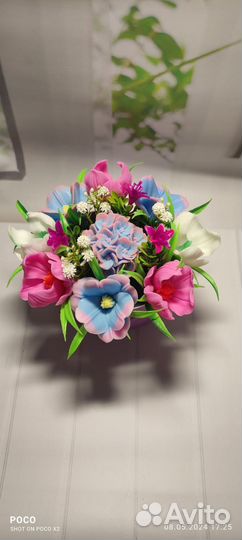 Букет из мыльных цветов