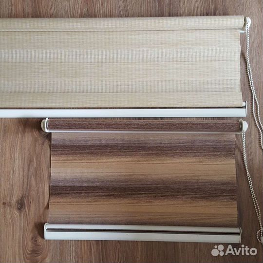 Рулонная штора жалюзи три вида день и ночь