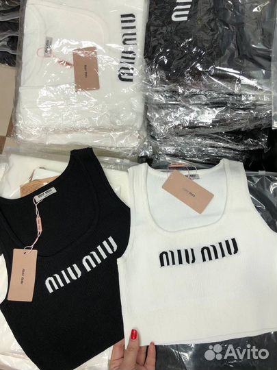 Топ miu miu белый и черный