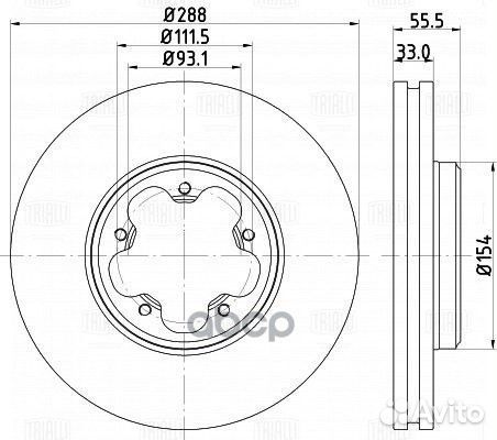 Диск торм. для а/м Ford Transit (13) перед. d