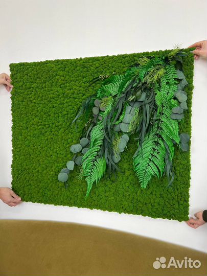 Панели из стабилизированного мха и растений