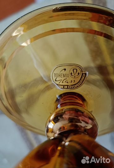 Ваза на ножке Богемия Чехословакия