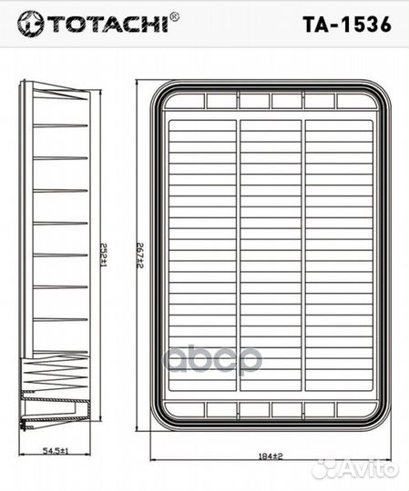 Фильтр воздушный totachi TA-1536 A-3025 1500А02