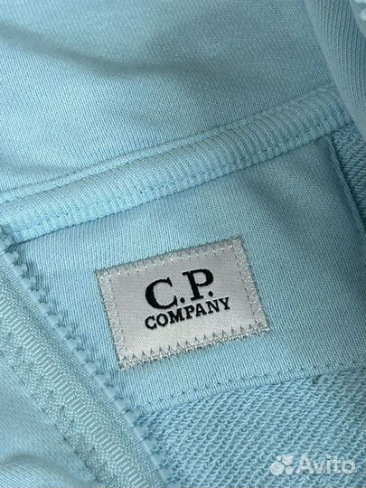 Cp Company зип худи голубая