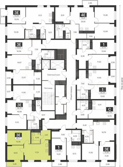 2-к. квартира, 48,8 м², 10/17 эт.