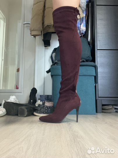 Сапоги-ботфорты замшевые 39 размер