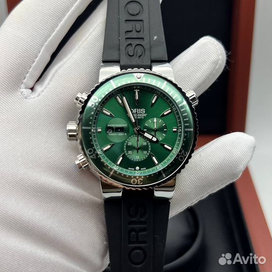 Мужские кварцевые часы Oris зеленые