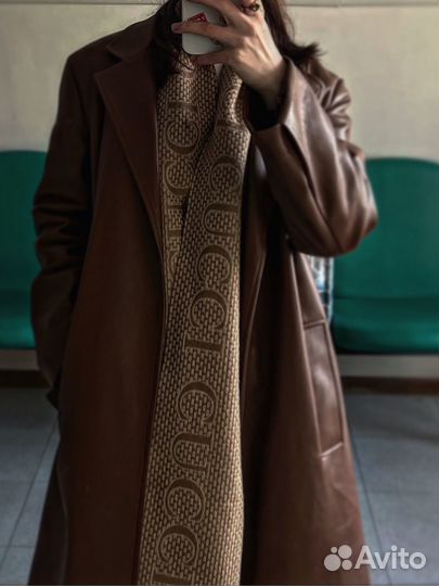 Кожаный тренч женский