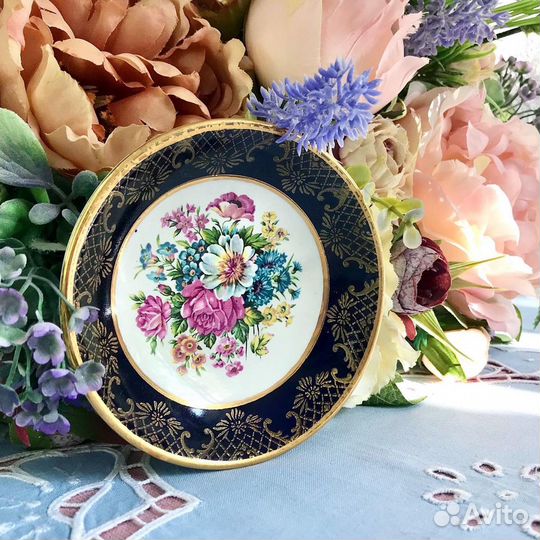 Блюдца 3 шт разные, винтаж, Англия, Германия