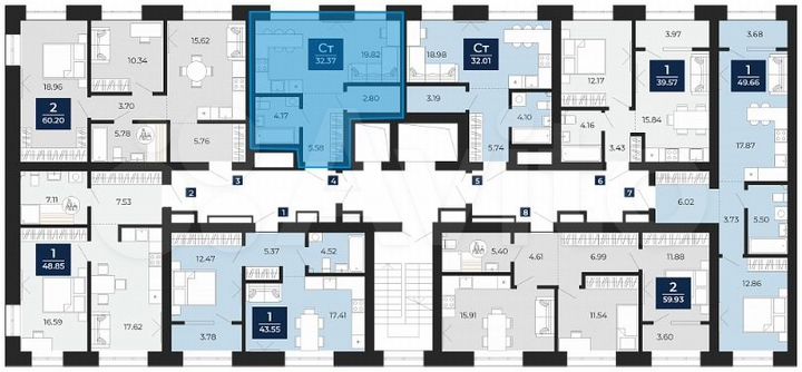 Квартира-студия, 32,4 м², 4/12 эт.