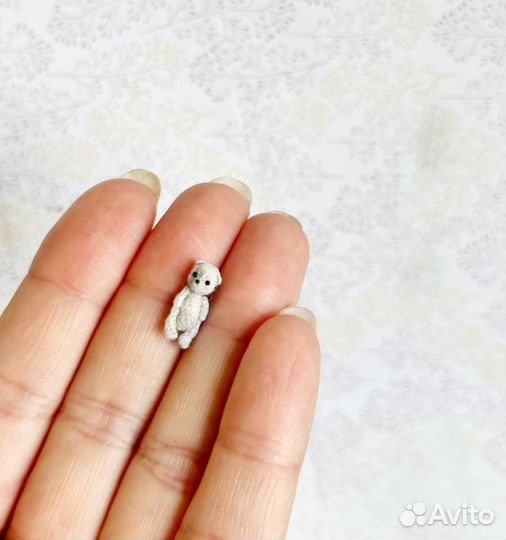 Микро мишка тедди, кукольная миниатюра, амигуруми