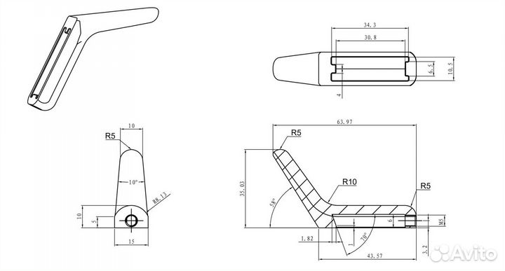 Крючок Wonzon & Woghand WW-V4301-BG брашированное золото