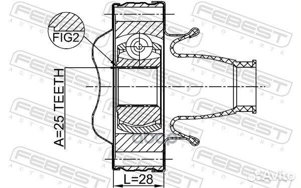 Шрус карданного вала 25x86 2011-grchsha Febest