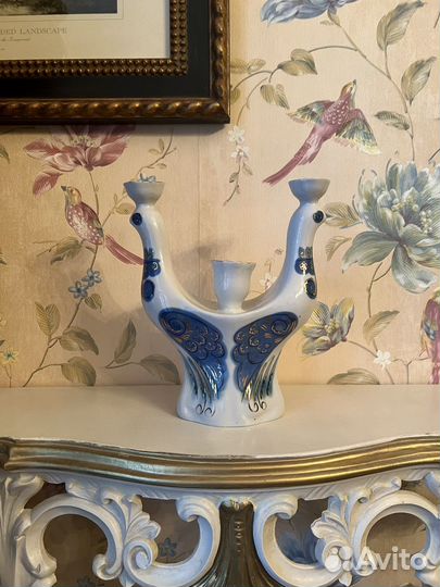 Редкий фарфоровый подсвечник Павлины Полонне зхк