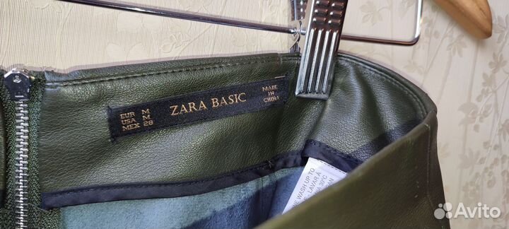 Кожаная юбка zara m