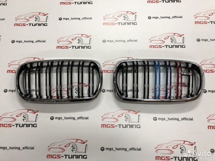 Решетка в BMW Х6 f16 в стиле Х6 М хром + триколор