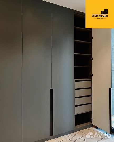 Шкаф распашной с фрезерованными фасадами