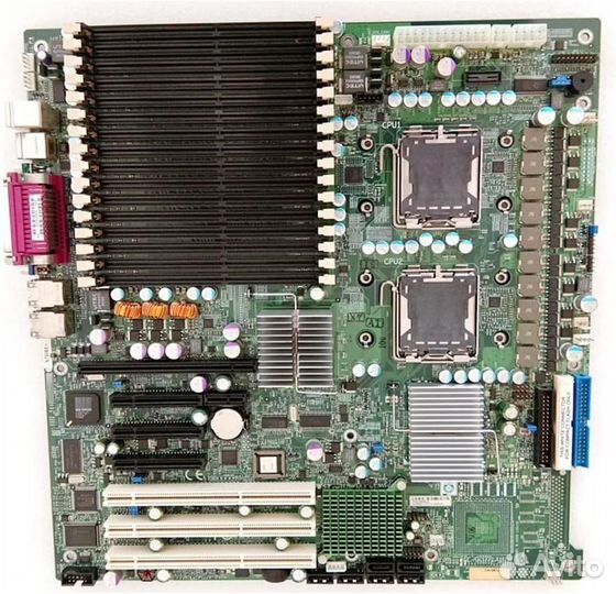 Материнская плата SuperMicro X7DBE+, 2xLGA771, 16dimm-DDR2, SoftRaid-3Gb, 2xGE, Ref