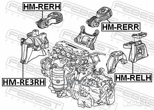 Опора двигателя honda CR-V 07-12 зад. HM-rerr F