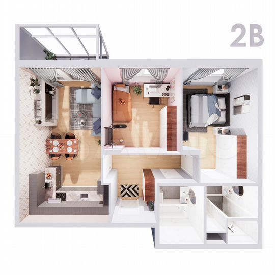 2-к. квартира, 62 м², 1/14 эт.