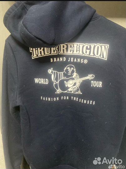 True religion зип худи темно-синяя
