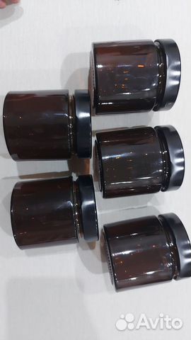 Набор баночек из коричневого стекла 5 шт