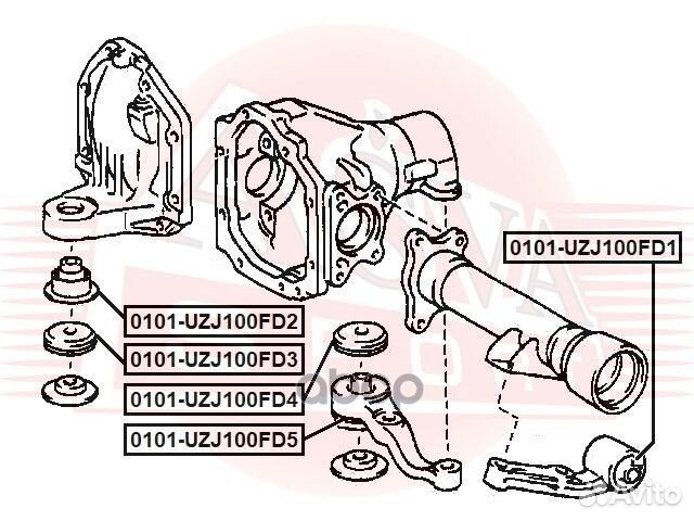 Сайлентблок опоры дифференциала 0101UZJ100FD5 asva