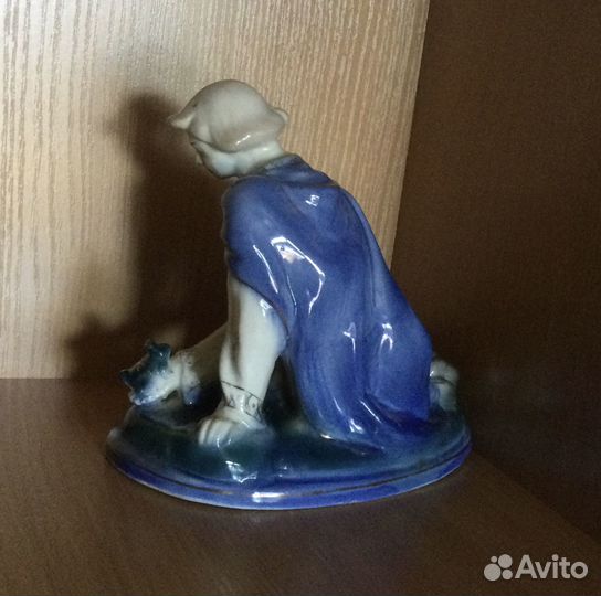 Иван-царевич и Лягушка фарфор Гжель винтаж СССР