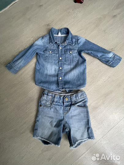 Джинсовая рубашка и шорты baby Gap