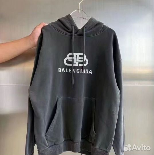 Худи Balenciaga Interlock Washed