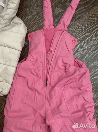 Куртка полукомбинезон шапка для девочки 80