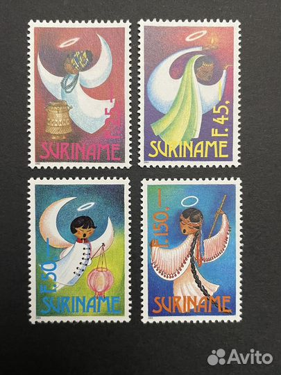 Марки Рождество ** Суринам 1993 г