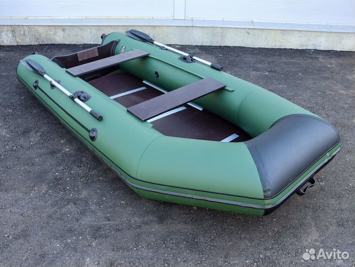 Лодка пвх Аква 3200 слань киль зеленый/черный