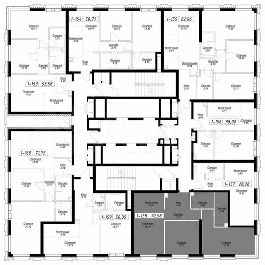 2-к. квартира, 70,4 м², 21/43 эт.