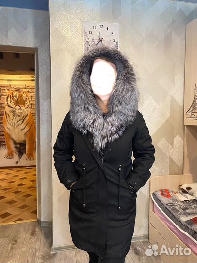 Парка с натуральным мехом 46 48
