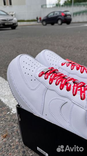 Кроссовки Nike Air Force 1 Supreme Snow White