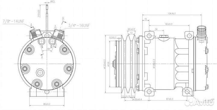 Компрессор dyne 7H15 A2 24V VER DY750506