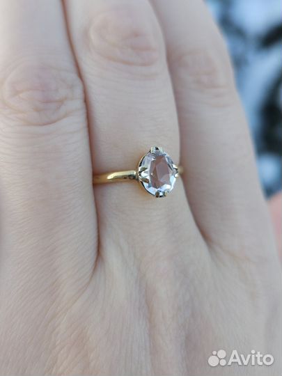 Советское кольцо, серебро 875, Горный Хрусталь