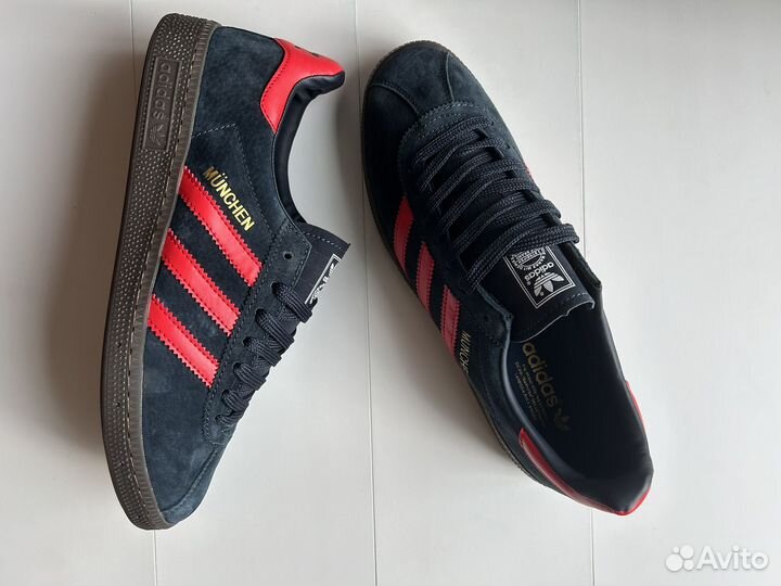 Кроссовки мужские adidas munchen navy red замш