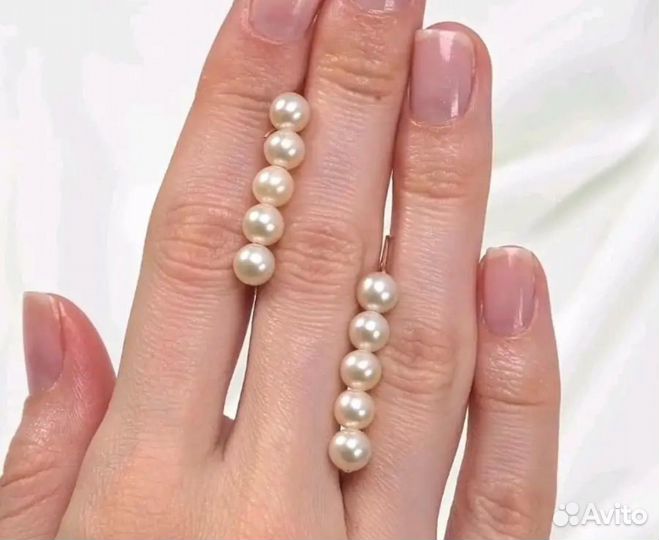 Золотые серьги с жемчугом 585