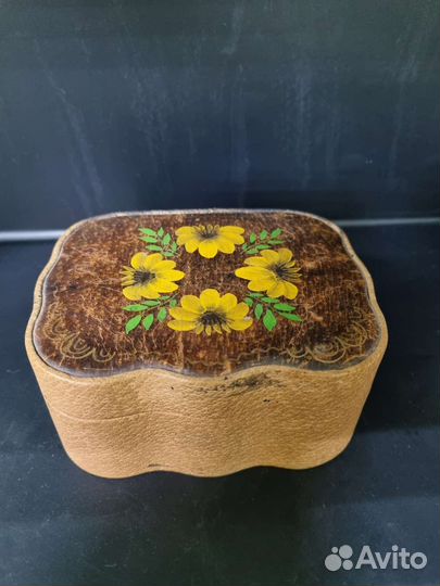 Шкатулка, СССР. Кожа. В отличном