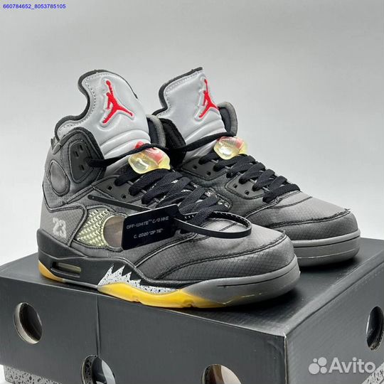Кроссовки Nike Air Jordan 5 Retro Off-White (Арт.48928)