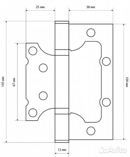 Дверные ручки межкомнатные с петлями vantage