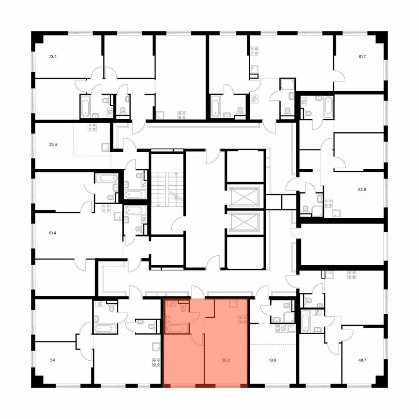 1-к. квартира, 36,2 м², 12/12 эт.