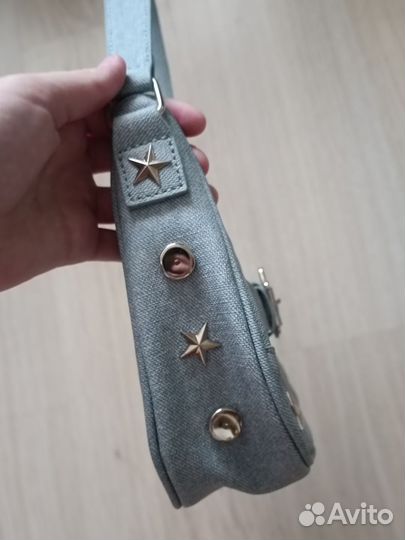 Сумка на плечо синяя/голубая Y2K со звездами