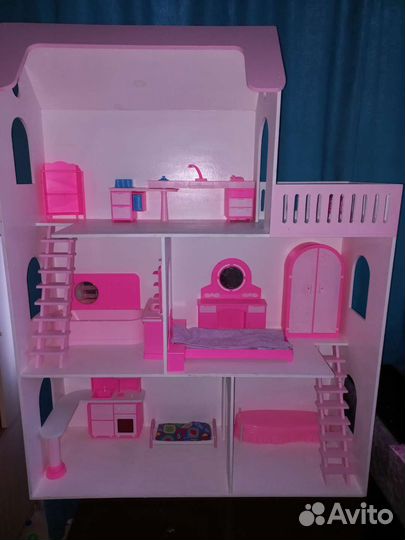 Кукольный домик для барби с мебелью