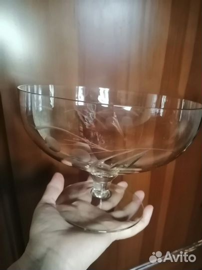 Ваза для фруктов стеклянная СССР